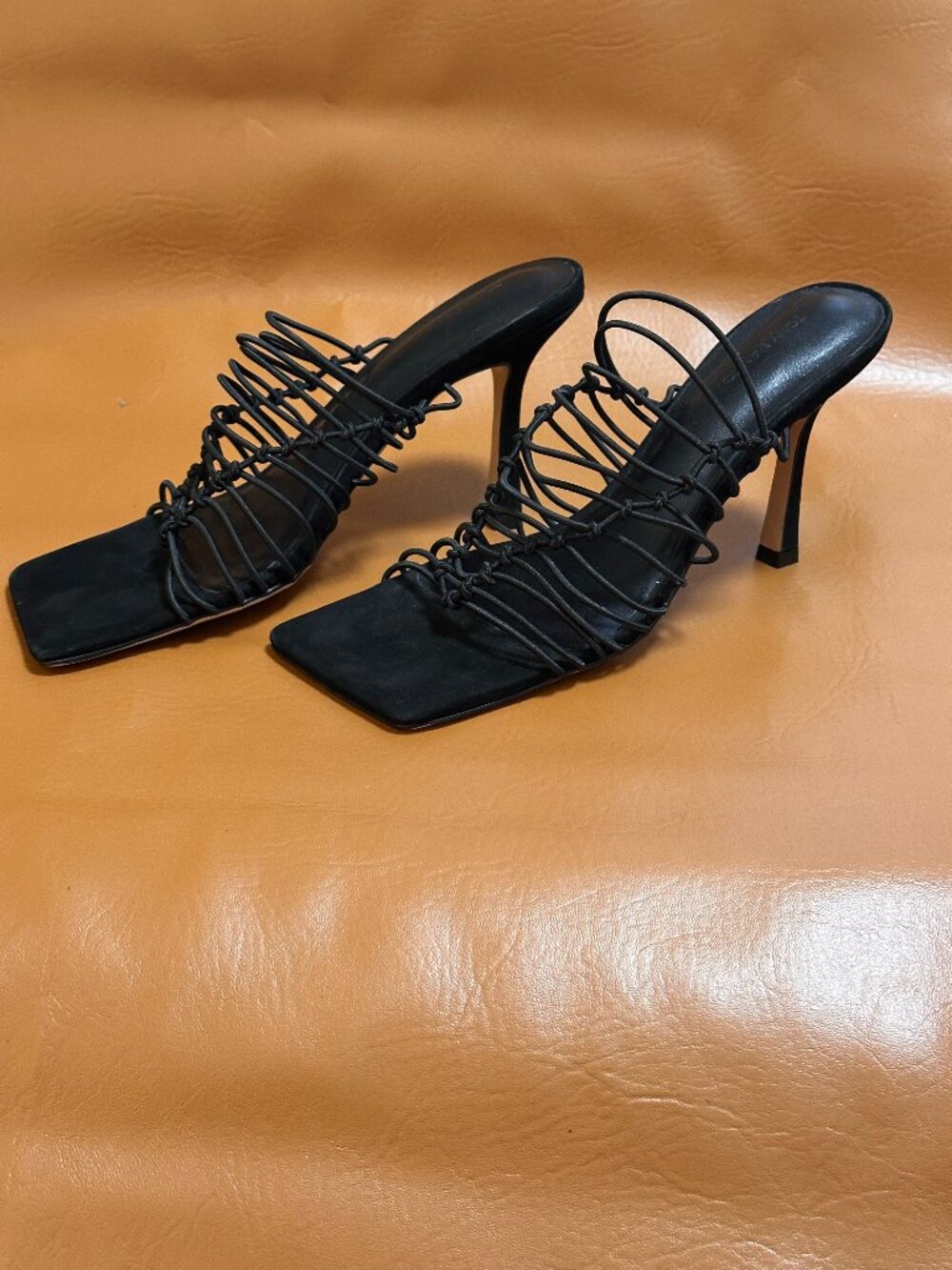 Tony Bianco Lynx Black Elastic Heels Size 7.5 – New